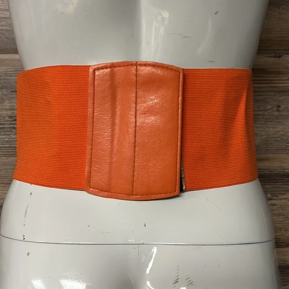 Orange Zip/Lace Up Corset Belt One Size NWT - Picture 2 of 2